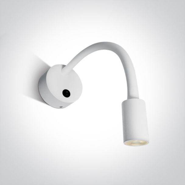 ONE LIGHT 65738A/W/W Stamna biała przyłóżkowa oprawa COB LED 3000K 3W IP20
