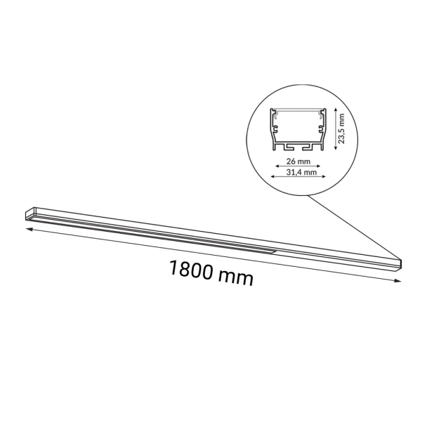 ANTIGO Plafon Hiate Line - Biały (1800 mm) 4000K 1819