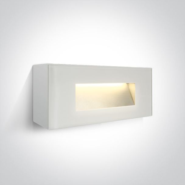 ONE LIGHT 67076A/W/W Koftra 2 szklana biała lampa ścienna SMD LED 3000K 5W IP65 AC LED