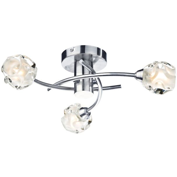 DAR SEA5346 SEATTLE 3LT SEMI FLUSH SAT CHR