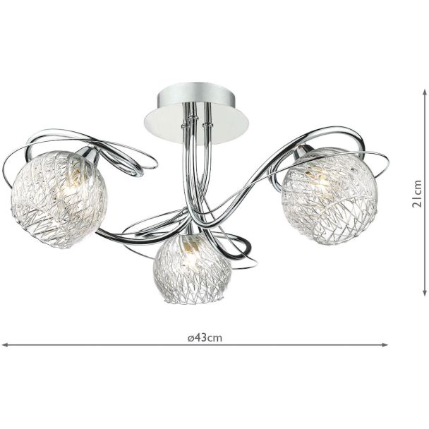 DAR REH0350 REHAN 3LT SEMI FLUSH POL CHR