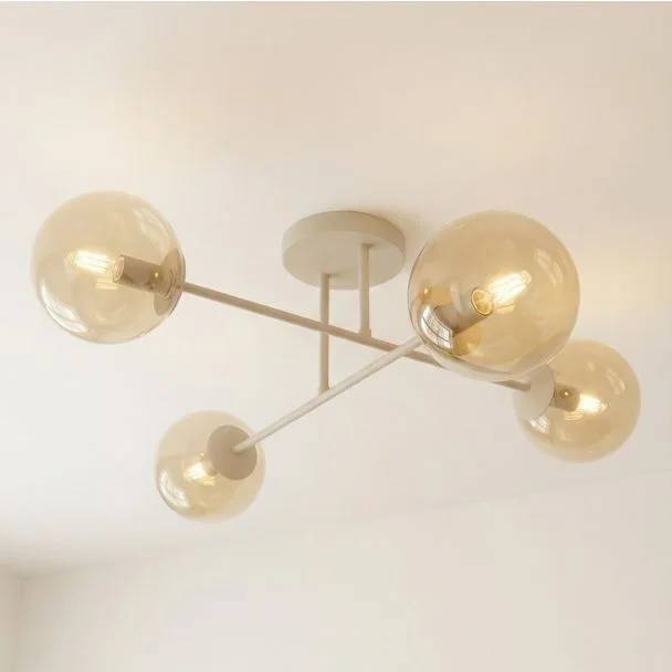 EMIBIG 1636/4 ROMA 4 MOKKA AMBER LAMPA SUFITOWA