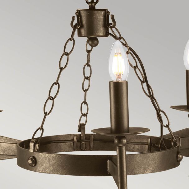 ELSTEAD CROMWELL CW3 OLD BRZ 3Lt Chandelier