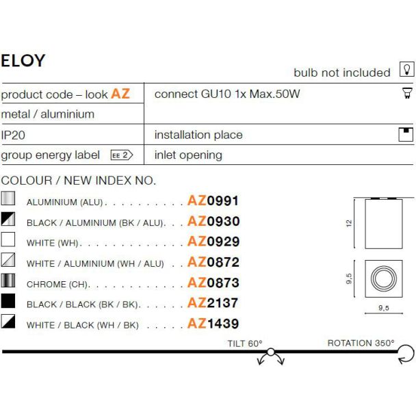 AZZARDO GM4106-BK / AZ2137 Eloy (black/black) Lampa sufitowa