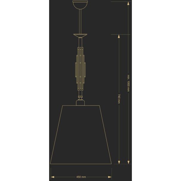 KUTEK FELLINO FEL-ZWD-1(BN/A) lampa wisząca z abażurem