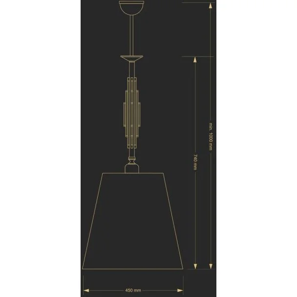 KUTEK FELLINO FEL-ZWD-1(BN/A) lampa wisząca z abażurem