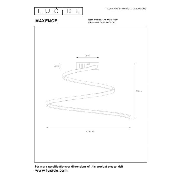 LUCIDE 46199/25/30 MAXENCE LAMPA SUFITOWA