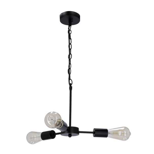 CANDELLUX 33-09371 SPARTA LAMPA WISZĄCA CZARNY 3X60W E27