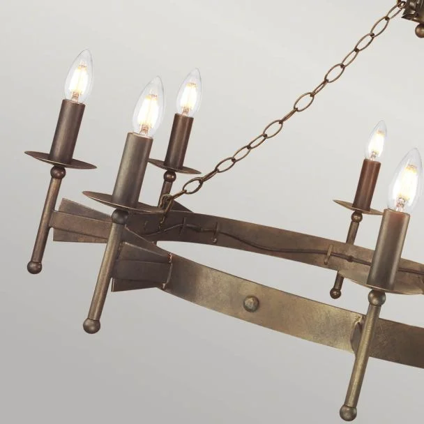 ELSTEAD CROMWELL CW8 OLD BRZ 8Lt Chandelier