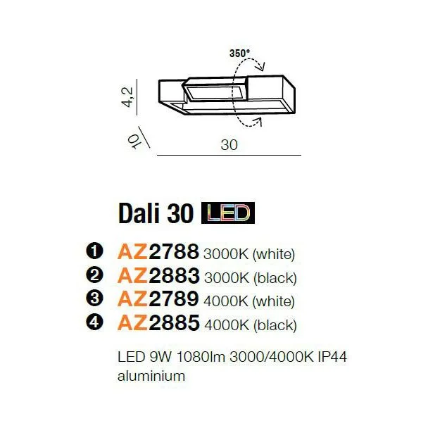 AZZARDO AZ2788 Dali 30 3000K (white)