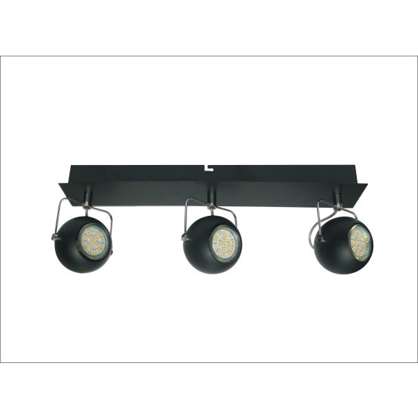 CANDELLUX 93-25029-Z LISTWA TONY 3X3W LED GU10 CZARNY MATOWY