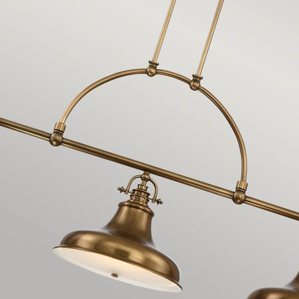 ELSTEAD Emery QZ-EMERY3P-WS 3 Light Island Chandelier - Weathered Brass