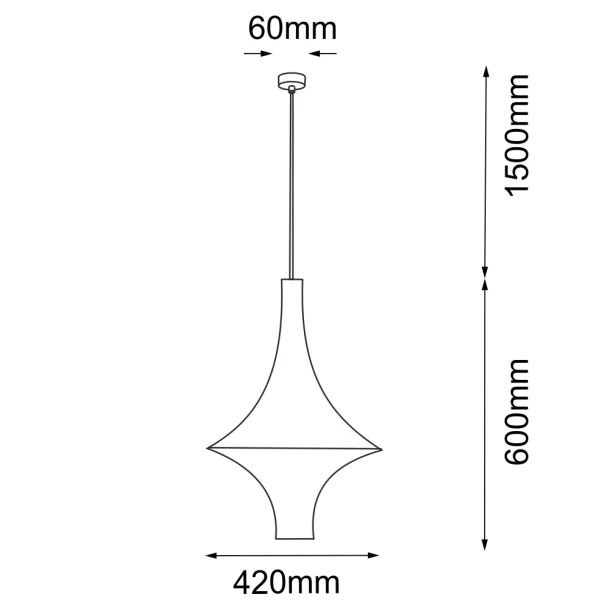 ANTIGO Lampa wisząca Alda M - Czarna (420 mm) 5112