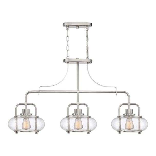 ELSTEAD Trilogy QZ-TRILOGY-ISLE-BN 3 Light Island Pendant - Brushed Nickel