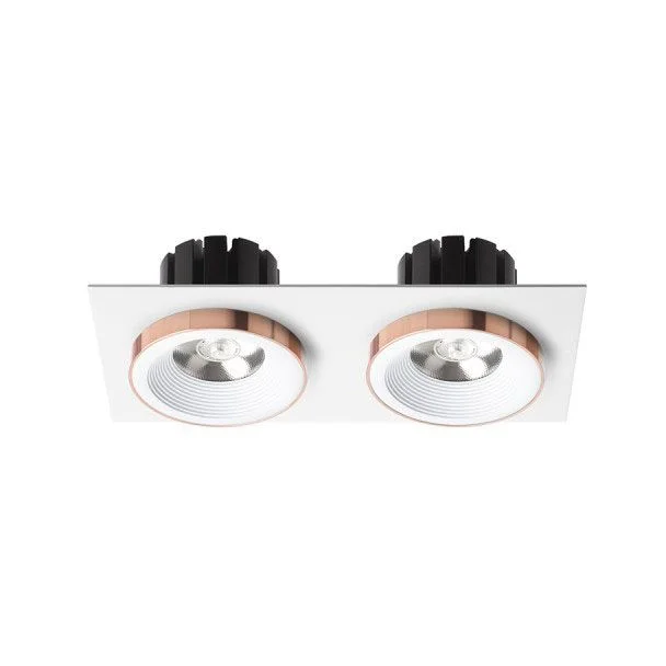 RENDL R13255 SHARM SQ II wpuszczana biała miedź 230V LED 2x10W 24° 3000K