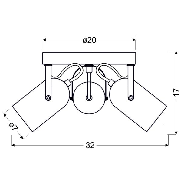 CANDELLUX 98-66503 GRAY PLAFON 3X40W E14 SZARY