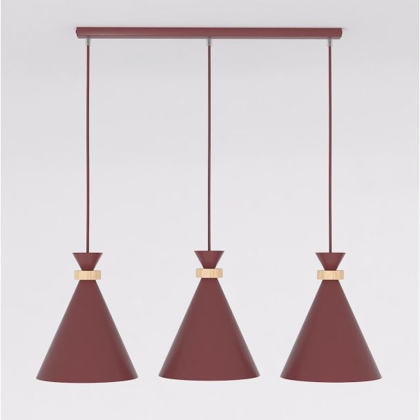 EMIBIG 1684/3 ZERO 3 BURGUNDY LAMPA WISZĄCA