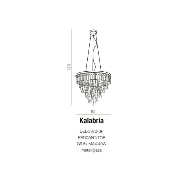 AZZARDO DEL-3872-6P / AZ2108 Kalabria (pendant/top) Lampa wisząca
