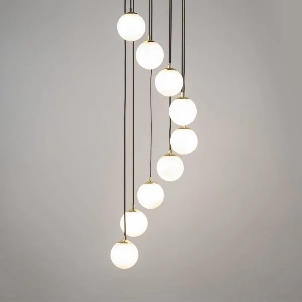 SIGMA 33661 lampa wisząca Piano 9 zwis czarny mosiądzowany