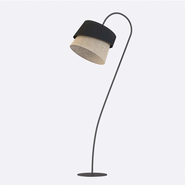 EMIBIG 1709/LP1 CANVA LP1 BLACK NATURAL Lampa podłogowa