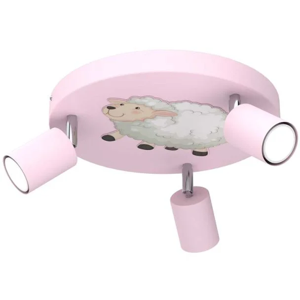 LUMINEX 9334 spot Fun Sheep pink plate dia 300, 3xGU10