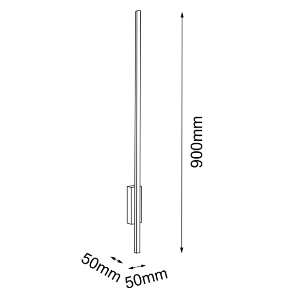 ANTIGO Kinkiet Ebora 1 - Mosiądz mat-czarny (900 mm) 3000K 8241