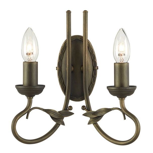 ELSTEAD OLIVIA OV2 BLK/GOLD 2Lt Wall Light