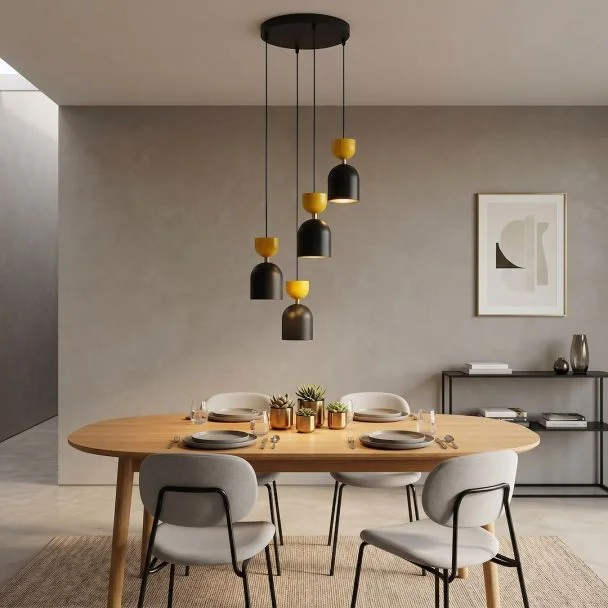 EMIBIG 1739/4PREM GAUDI 4PREM BLACK ORANGE Lampa wisząca