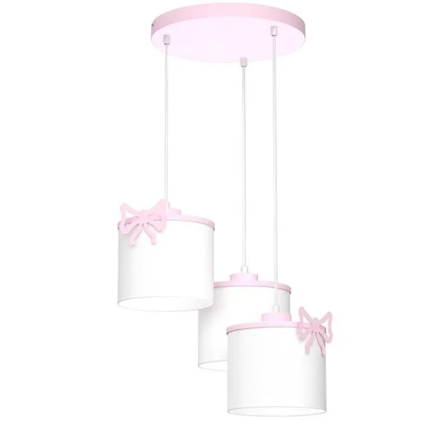 LUMINEX 9436 żyrandol Sweet Bow pink, shade dia 180/h 150 white 3xE27