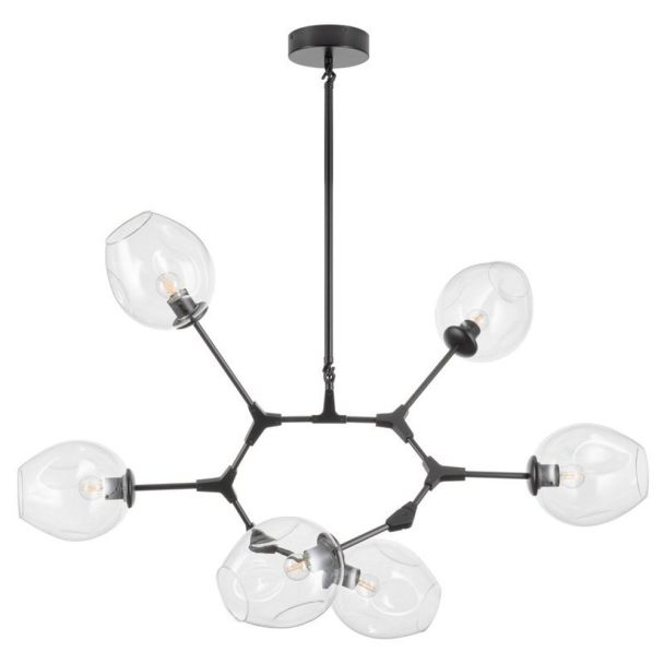 Step into Design ST-1232-6 TRANSPARENT Lampa wisząca MODERN ORCHID-6 transparentno czarna 130 cm