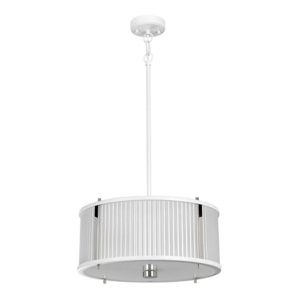 ELSTEAD Corona DL-CORONA-3P-WPN 3 Light Pendant - White Polished Nickel
