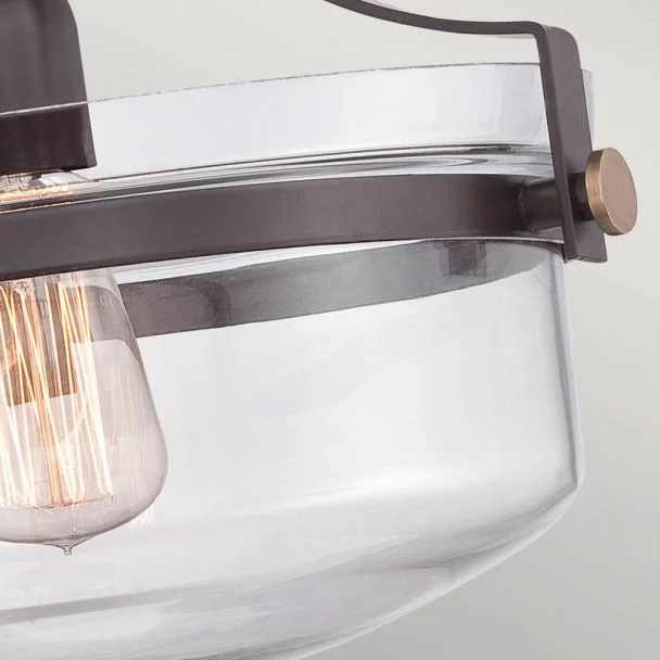 ELSTEAD Penn Station QZ-PENN-STATION-F-WT 1 Light Semi Flush - Western Bronze
