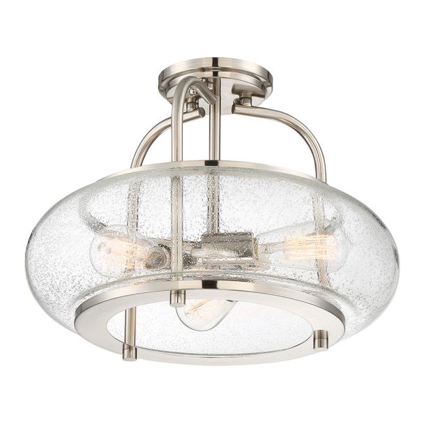 ELSTEAD Trilogy QZ-TRILOGY-SFM-BN 3 Light Semi-Flush Mount - Brushed Nickel