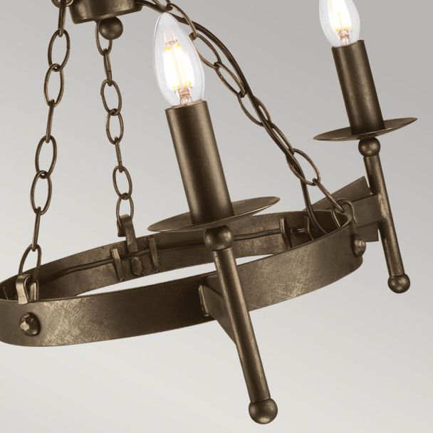 ELSTEAD CROMWELL CW3 OLD BRZ 3Lt Chandelier