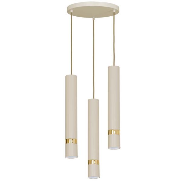 LUMINEX 9517 żyrandol Reno plate dia 300 beige/gold 3xGU10