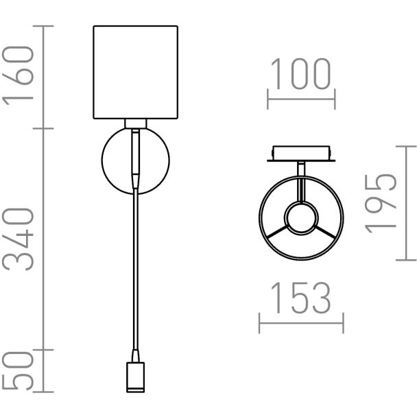 RENDL R10580 VERSA ścienna z abażurem biała nikiel mat 230V E27+ LED 42+3W 40° 3000K