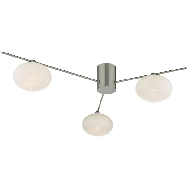 DAR JAS5346 JASPER 3LT SEMI FLUSH SAT NICKEL