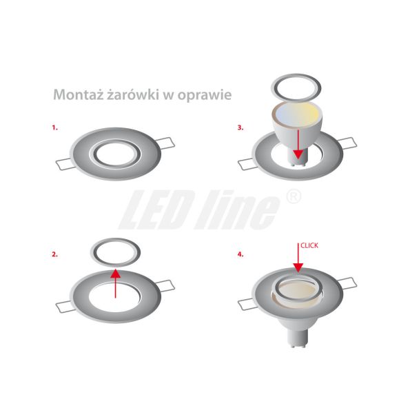 LED line 244902 Oprawa okrągła ruchoma czarna szczotkowana aluminium