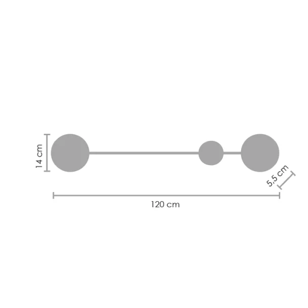 Step into design MW1133-120 Lampa ścienna CLEX - 2 LED czarna 120 cm