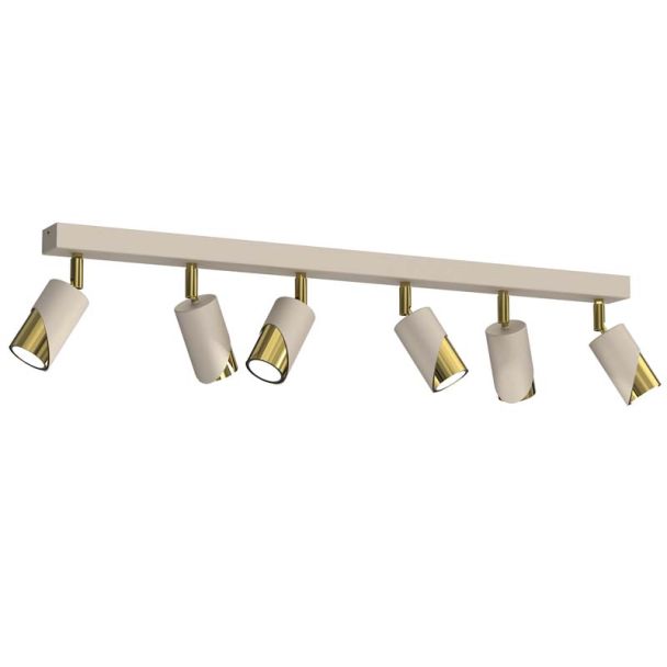 LUMINEX 9680 spot Shift line bar 900, beige/gold 6xGU10