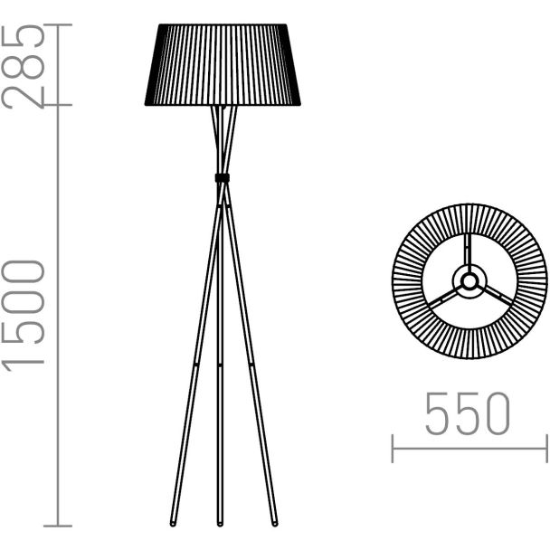 RENDL R12674 BOULOGNE podłogowa czarna 230V E27 28W