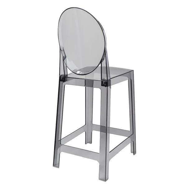KING HOME KH010100226 Krzesło barowe VICTORIA 65 cm dymione - poliwęglan