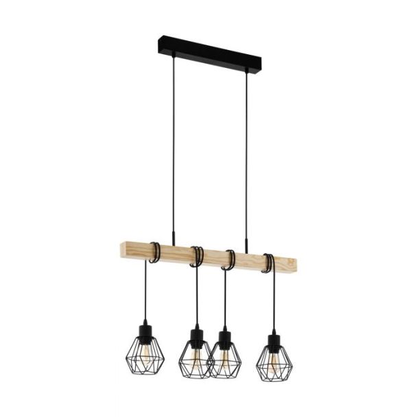 EGLO 43132 LAMPA TOWNSHEND 5 OPRAWA WISZĄCA HL/4 SCHWARZ/EICHE-OPTIK TOWNSHEND 5