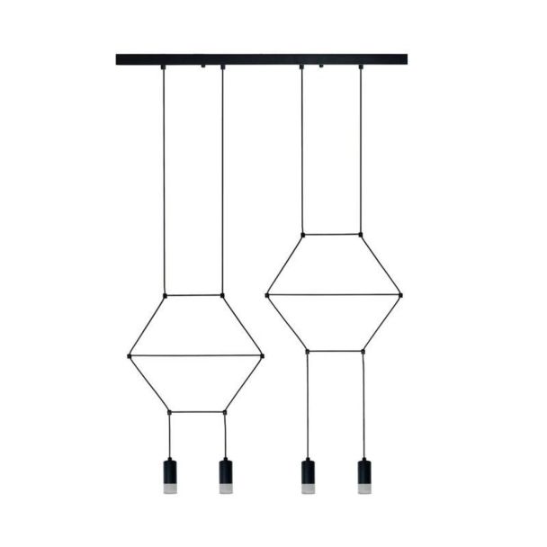 Step into design XT068-4P Lampa wisząca LINEA-4 LONG czarna 70 cm