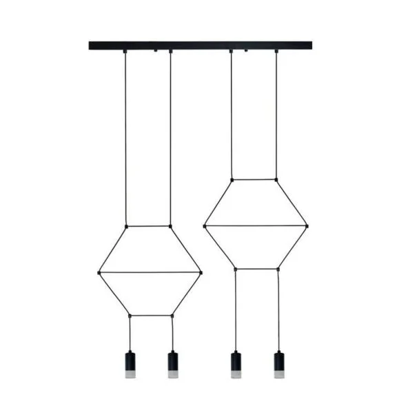 Step into design XT068-4P Lampa wisząca LINEA-4 LONG czarna 70 cm