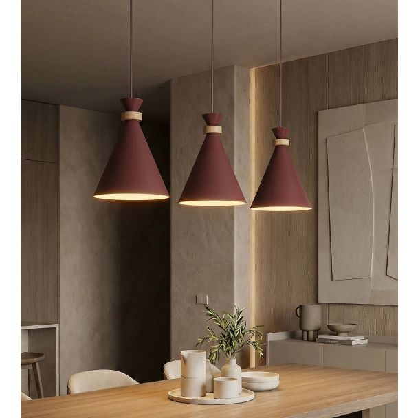 EMIBIG 1684/3 ZERO 3 BURGUNDY LAMPA WISZĄCA