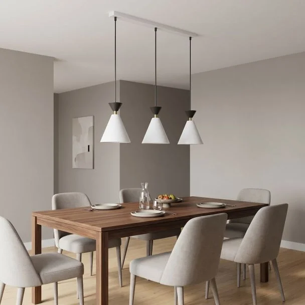 EMIBIG 1743/3 KLEVER 3 WHITE BLACK Lampa wisząca