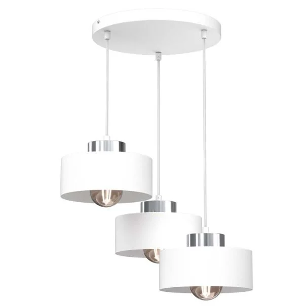 LUMINEX 9845 żyrandol Marti plate dia 300 mm white/chrome 3xE27