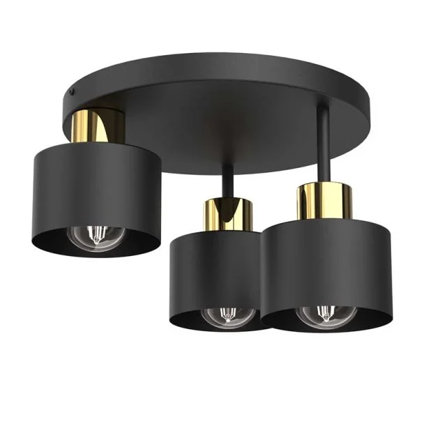 LUMINEX 9855 plafon Parkla klosz metal black/gold 3xE27