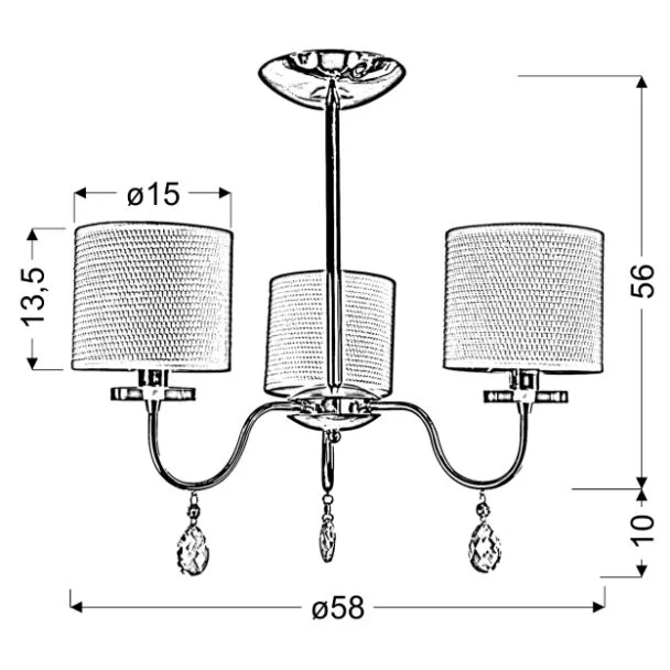 CANDELLUX 33-11664 ESTERA ZWIS 3X40W E14 CHROM